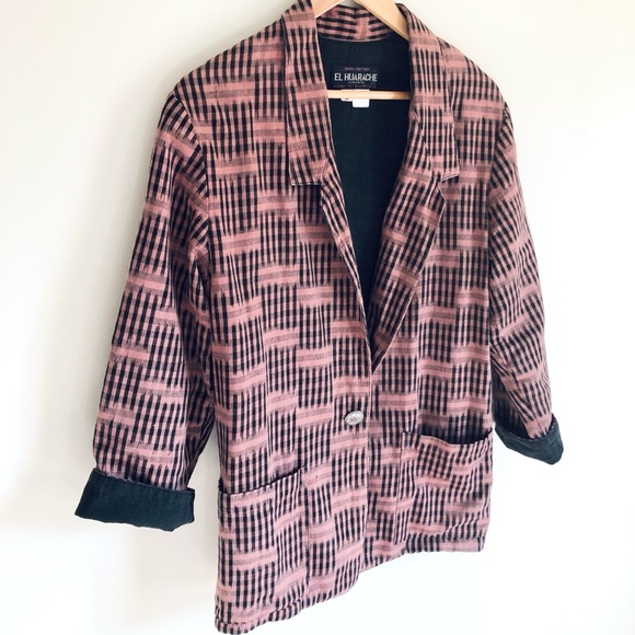 Vintage cotton oversized blazer - Picture 8 of 12
